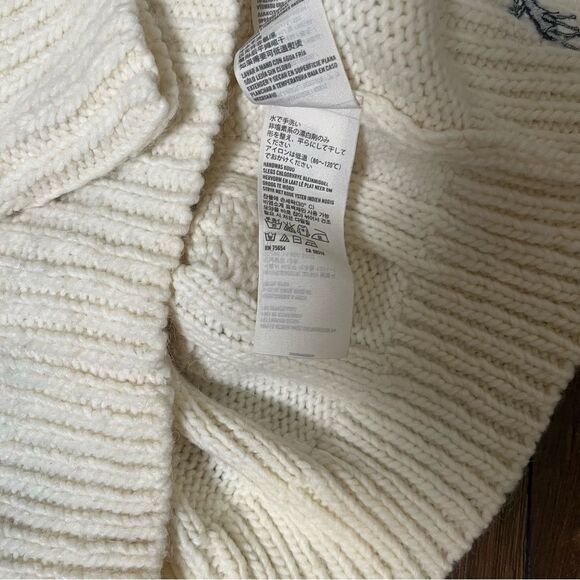 Abercrombie & Fitch Women's Size Large Chunky Ivory Cable Knit Sweater Y2K - Picture 6 of 6